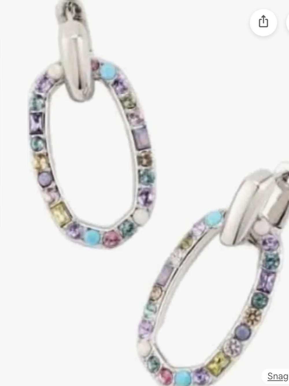 Kendra Scott Multistone Devin crystal link Elle earrings in silver frames